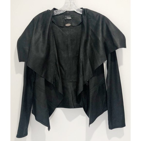 NWOT Scoop NYC Black Genuine Leather Jacket - Size Small - Picture 1 of 8